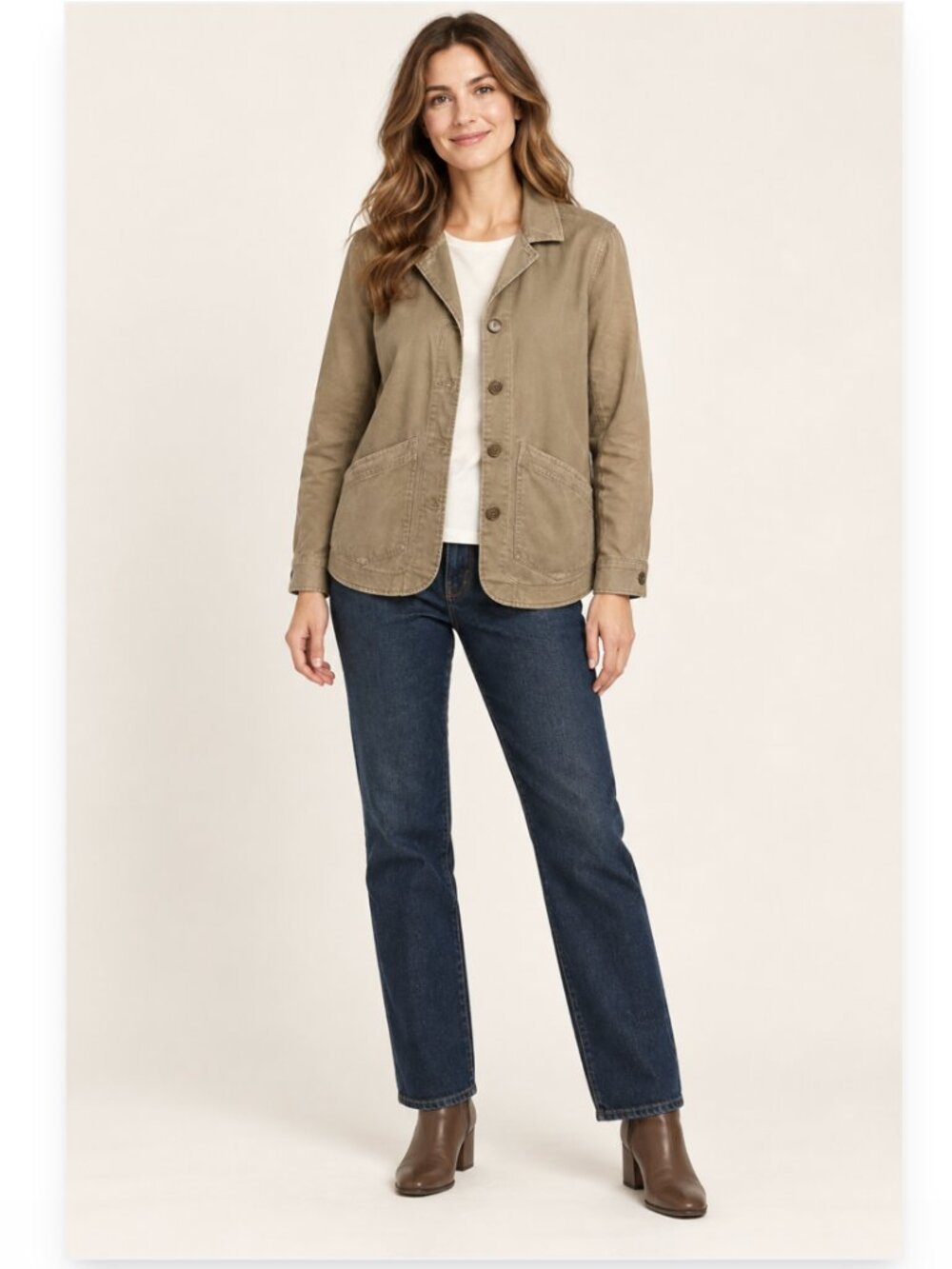 J.Jill Khaki Utility Chore Jacket Size Small